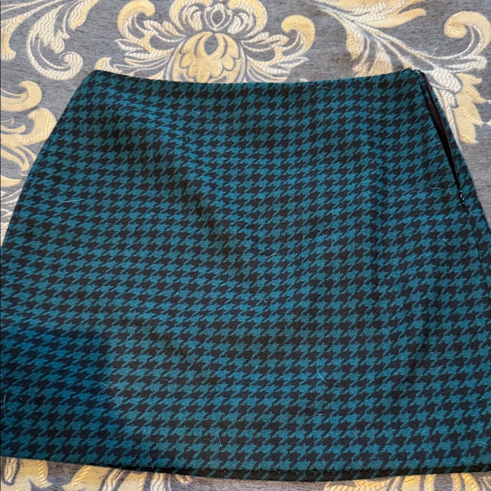 LOFT Teal and Black A-Line Skirt